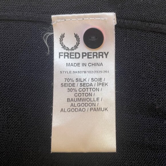 Fred Perry Amy Winehouse semi-sheer short-sleeved silk & cotton top US 8/UK 12 - Picture 6 of 7